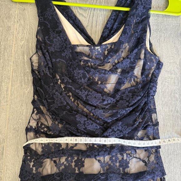 Navy Blue Lace Mini Bodycon Dress - Size S - Picture 5 of 6